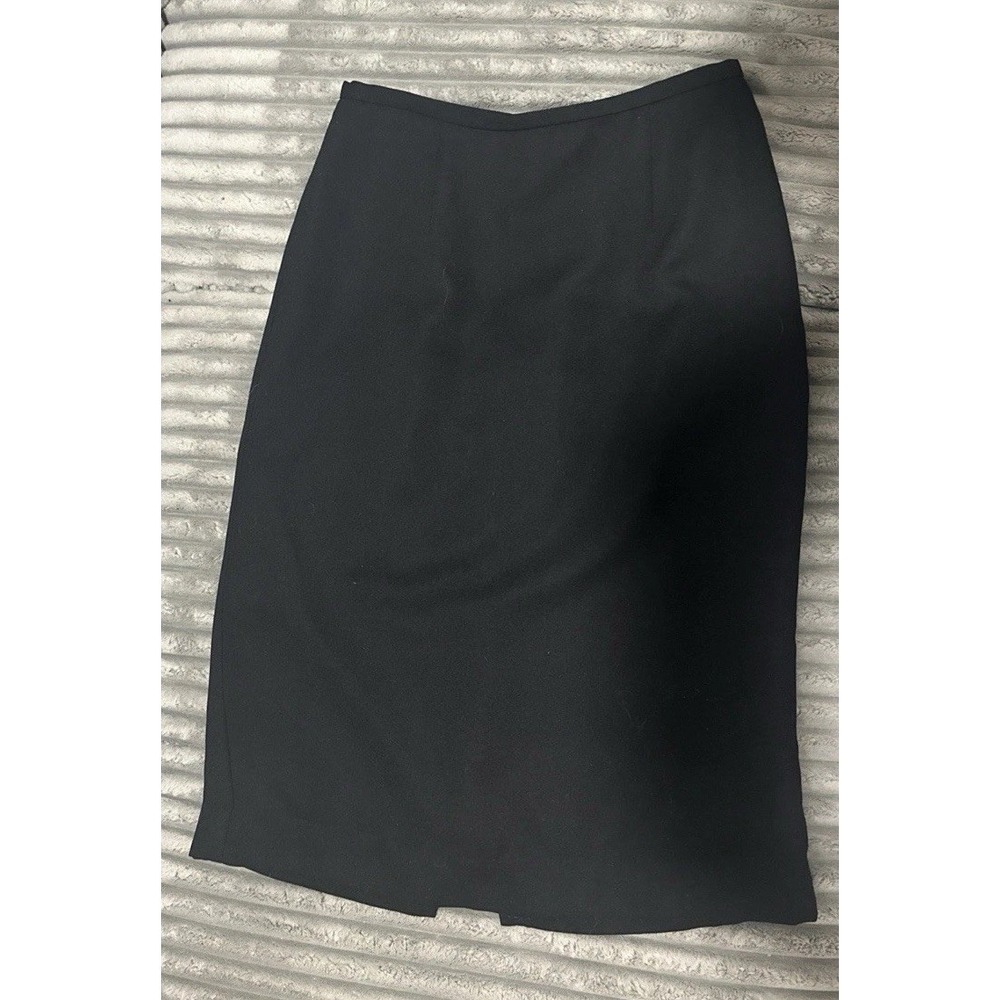 Women's Pencil Skirt Petite Size 10 P Black Lined Slit Career Business Liz